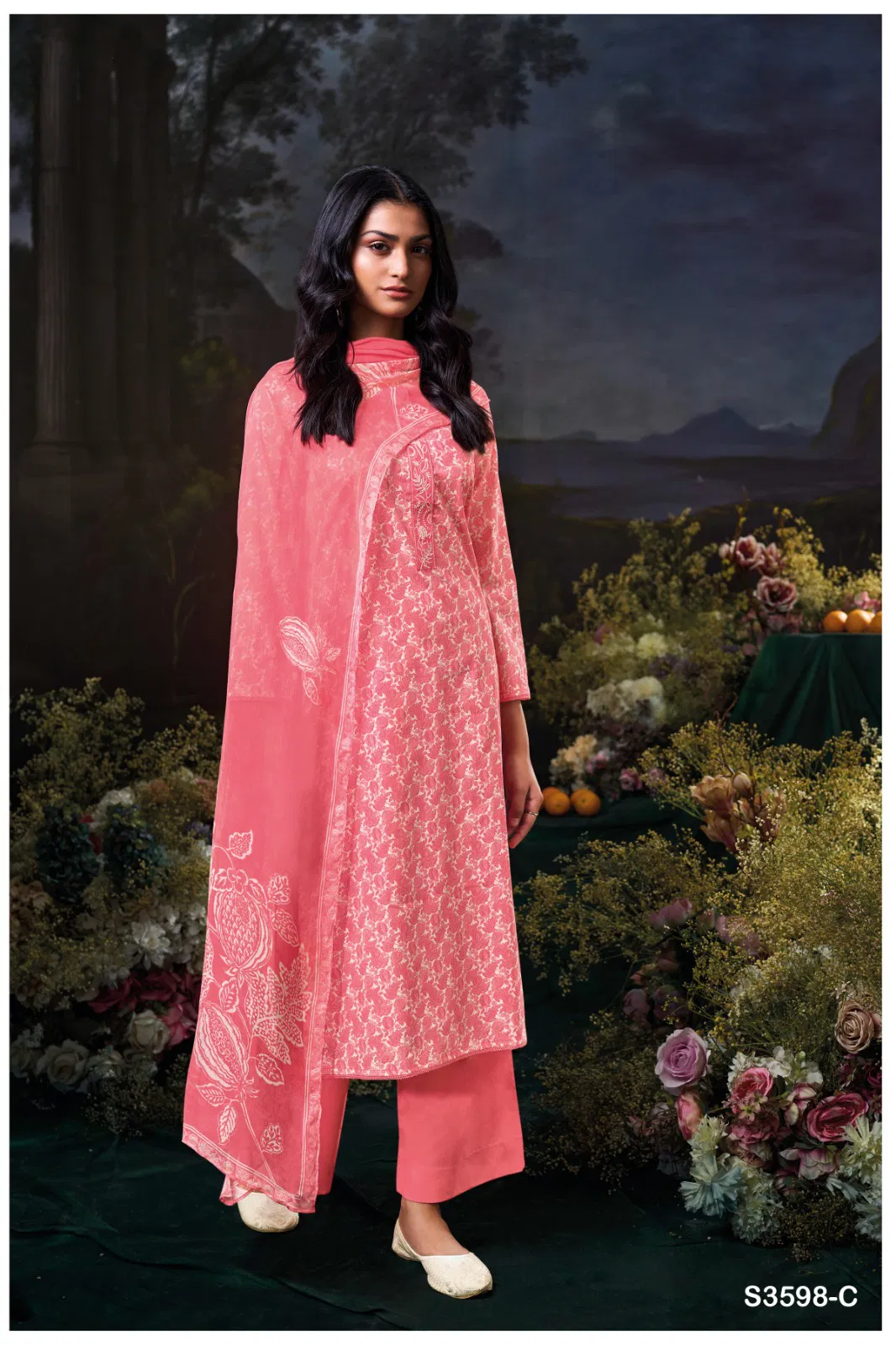 Fiora By Ganga Cotton Printed Embroidered Salwar Suit  Wholesale Suppliers In Mumbai